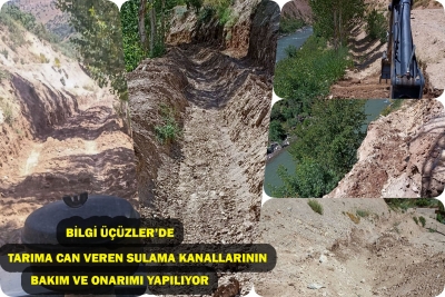 Bilgi &Uuml;&ccedil;&uuml;zler&rsquo;de Tarıma Can Veren Sulama Kanallarının Bakım Ve Onarımı Yapılıyor
