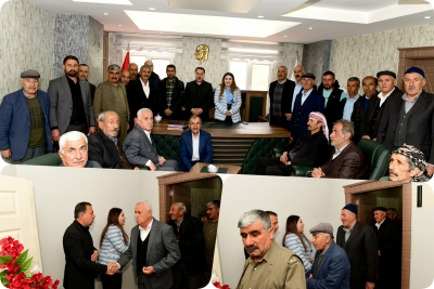 G&ouml;rentaş Mahalle Muhtarından Eş Başkanlar Eraslan ve Baran&rsquo;a Hayırlı olsun Ziyareti