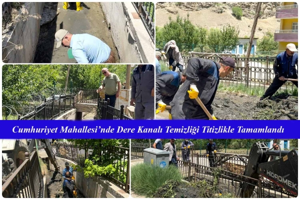 Cumhuriyet Mahallesi&rsquo;nde Dere Kanalı Temizliği Titizlikle Tamamlandı