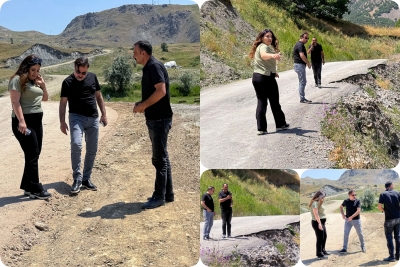 Eş Başkanlar Baran ve Eraslan, Yol &Ccedil;alışmalarını Yerinde İnceledi