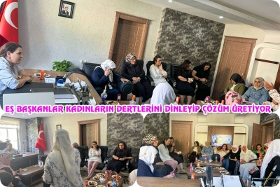 Eş Başkanlar Kadınların Dertlerini Dinleyip &Ccedil;&ouml;z&uuml;m &Uuml;retiyor