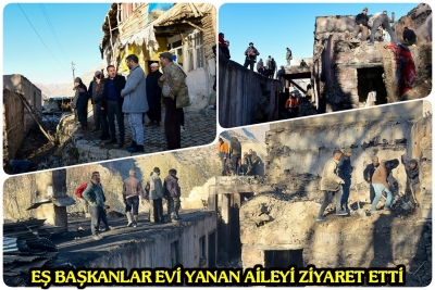 Eş Başkanlar Evi Yanan Aileyi Ziyaret Etti