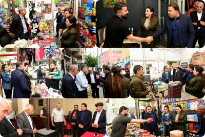 Eş Başkanlar Esnafı Ziyaret Ederek Kaldırım İşgaline Karşı Uyarılarda Bulundu