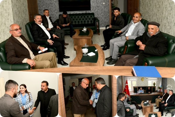 Merkez Mahalle Muhtarlarından Eş Başkanlar Eraslan ve Baran&rsquo;a Hayırlı olsun Ziyareti