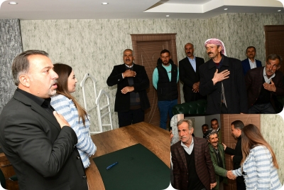 Narlı Mahalle Sakinlerinden Eş Başkanlar Eraslan ve Baran&rsquo;a Hayırlı olsun Ziyareti