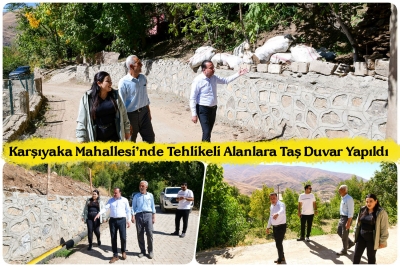 Karşıyaka Mahallesi&rsquo;nde Tehlikeli Alanlara Taş Duvar Yapıldı