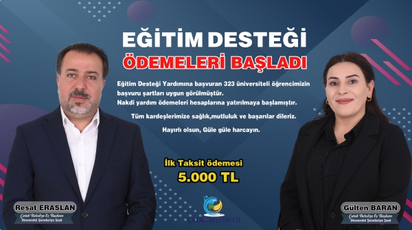 &Uuml;niversite &Ouml;ğrencilerinin Eğitim Desteği &Ouml;demeleri Yapıldı