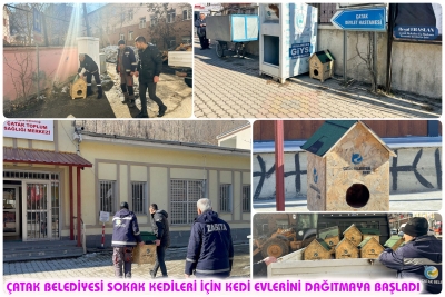 &Ccedil;atak Belediyesi Sokak Kedileri İ&ccedil;in Kedi Evlerini Dağıtmaya Başladı